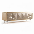 Wooden sideboard cabinet with glass doors and modern design 200 x 50 x 70cm