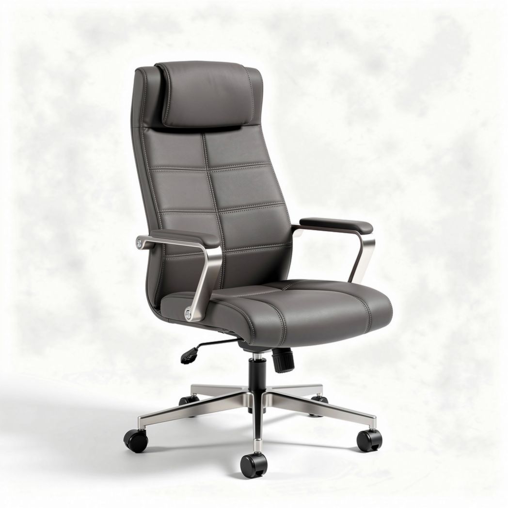 Leather office chair with adjustable height and ergonomic design 60 x 60 x 120cm