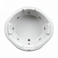 White acrylic octagonal hot tub with six massage jets 150 x 150 x 60cm