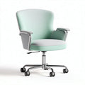 Ergonomic office chair with breathable fabric in mint green and gray 60 x 60 x 95cm