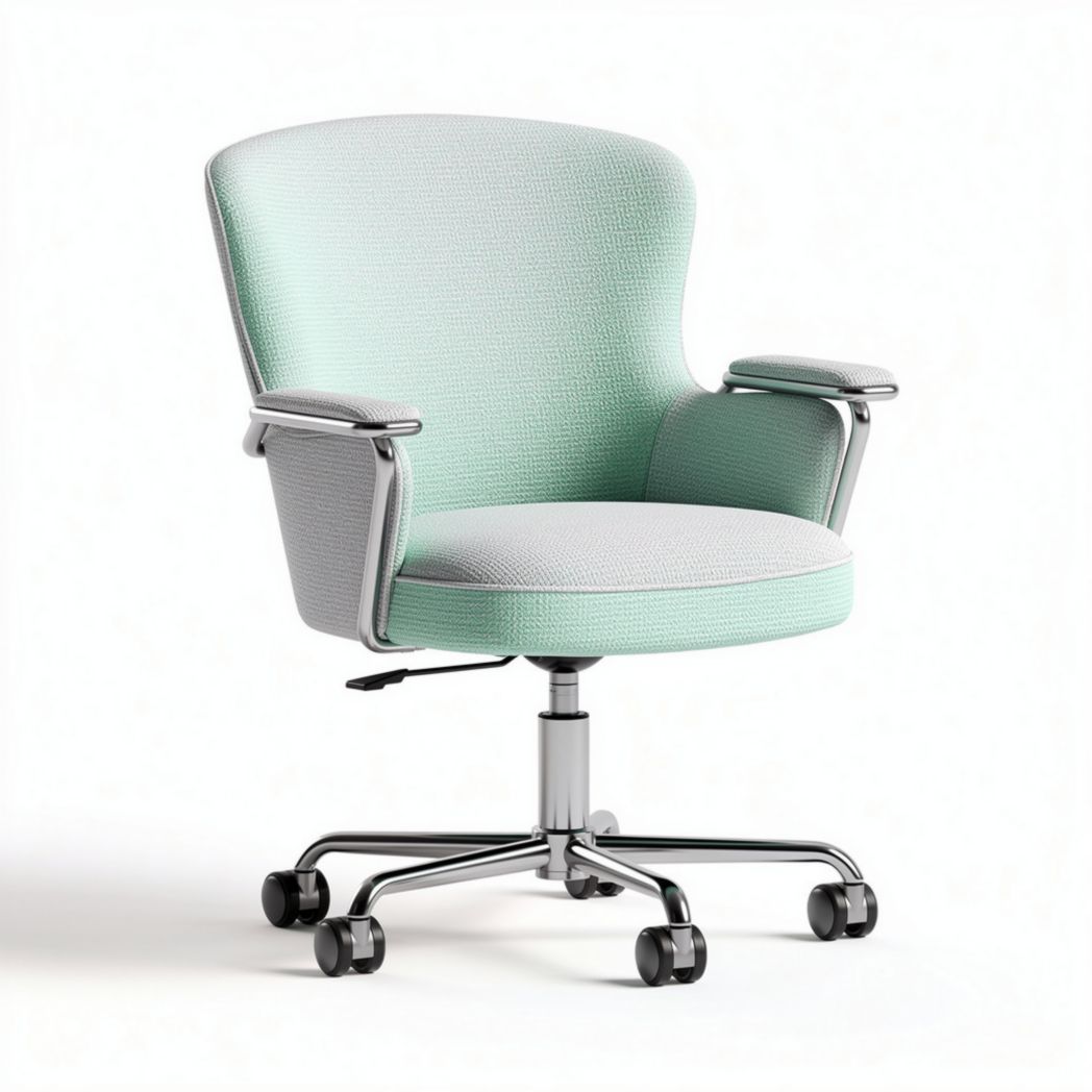Ergonomic office chair with breathable fabric in mint green and gray 60 x 60 x 95cm