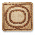 Woven straw decorative mat with concentric circle pattern 40 x 40 x 2cm