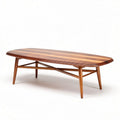 Wooden coffee table with oval top and tapered legs 120 x 60 x 45cm