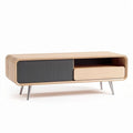 Modern wooden TV stand with storage drawer and open shelf 120 x 40 x 50cm